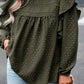 Plus Lace Swiss Dot Ruffle Long Sleeve Top