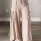 Drawstring Pleated Wide Leg Pants