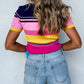 Mixed Stripes Ribbed Knit Top