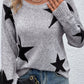 Star Pattern Drop Shoulder Sweater