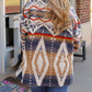 Aztec Print Button-Up Oversized Jacket