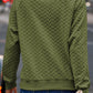 Solid Textured Raglan Sleeve Pullover Sweatshirt