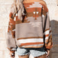 Aztec Quarter Zip Pocketed Fleece Sweatshirt