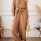 Crinkled Texture One-shoulder Loose Jumpsuit