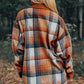 Plaid Corduroy Patchwork Chest Pocket Shacket