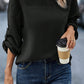 Roll Up Sleeve Stitching Detail Blouse