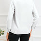Solid Asymmetric V Neck Long Sleeve Satin Blouse