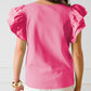 Flutter Sleeve Square Neck Top
