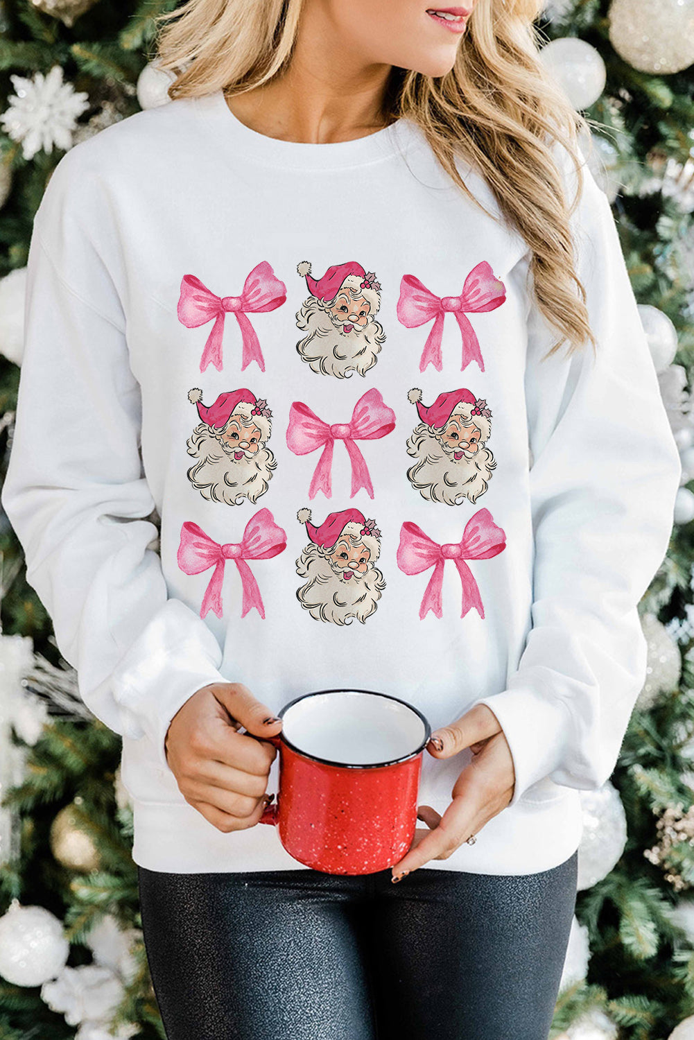 Santa Claus Bowknot Pattern Christmas Sweatshirt