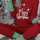 Christmas Striped Contrast Two Piece Lounge Set