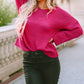Loose Knitted V Neck Sweater
