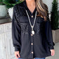 Sequin Patch Chest Pocket Corded Shacket