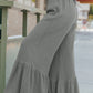 Grey High Waist Ruffled Wide-Leg Pants