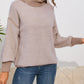 Contrast Ribbed Turtleneck Sweater