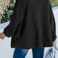 Plus Size Long Sleeve Flap Pocket Henley Top
