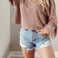 Cording Drop Shoulder Puff Sleeve Casual Blouse