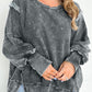 Expose Seamed Washed Split Plus Size Sweatshirt