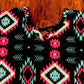 Western Fashion Aztec Print Crisscross V Neck Top