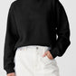 Solid Fleece Lined Drop Shoulder Terry Sweatshirt