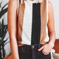 Stripe Color Block Sleeveless Knitted Sweater Vest