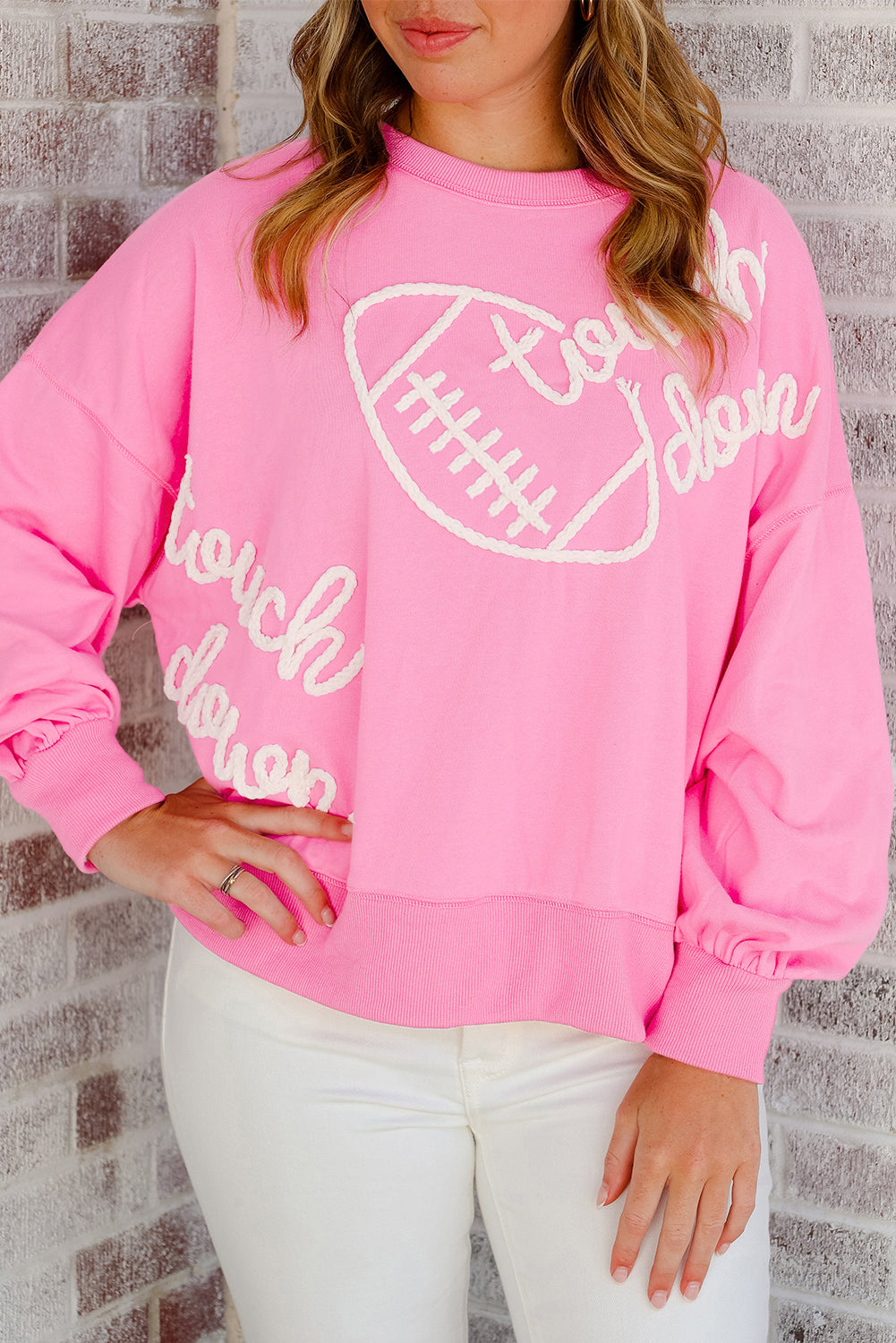 Touch Down Rugby Thread Embroidery Sweatshirt