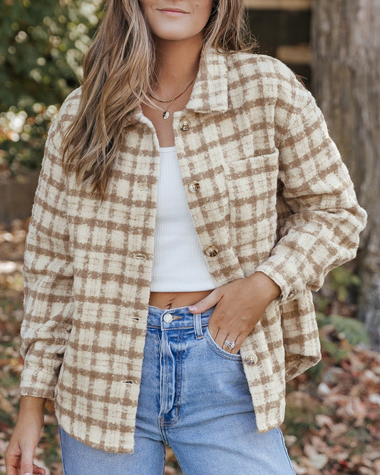 Vintage Plaid Big Chest Pocket Shacket
