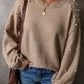 Pearled Drop Shoulder Round Neck Sweater