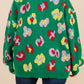 Plus Size Floral Knitted Ribbed Edge Drop Shoulder Sweater