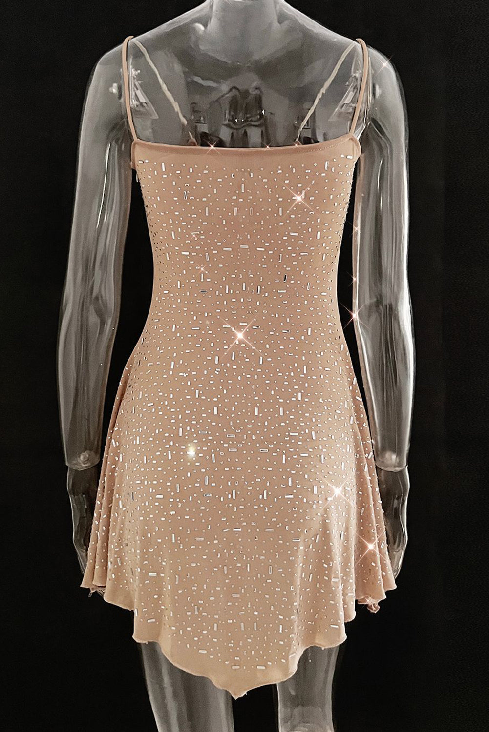 Spaghetti Straps Rhinestone Hot Nightclub Dress