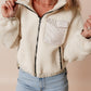 Zip-up Pocketed Hooded Sherpa Jacket