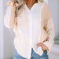 Color Block Buttoned Raw Hem Textured Shirt