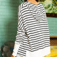 Stripe Argyle Striped Half Button Oversized Hoodie