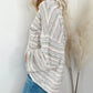 Striped Drop Shoulder Loose Long Sleeve Knit Top