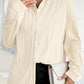 Solid Textured Buttoned Turn Down Collar Shirt