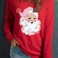 Santa Claus Graphic Crewneck Raglan Sleeve Christmas Sweatshirt