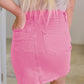 Rose Distressed Denim Mini Skirt