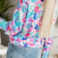 Flower Print Button-up Slim-fit Long Sleeve Shirt