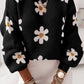 Floral Pattern Drop Shoulder Sweater