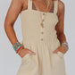 Buttons Smocked Sleeveless Romper