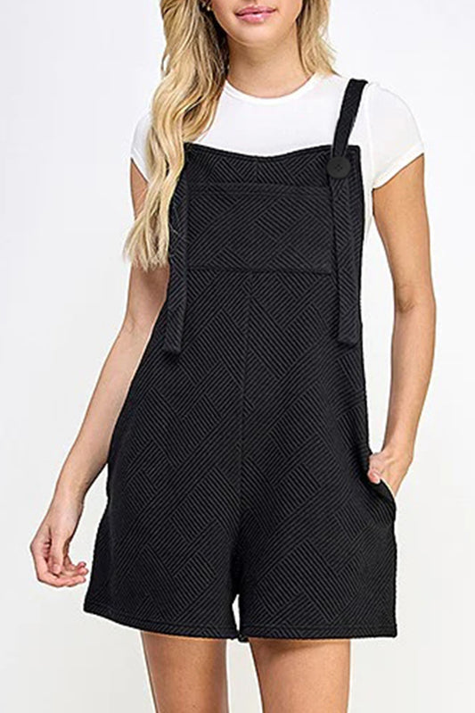Adjustable Straps Textured Romper