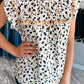 Frilly Trim Leopard Animal Spots Blouse