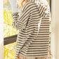 Striped Contrast Thumbhole Oversized Hoodie