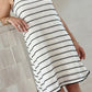 Contrast Lace Trim Striped Knit Slip Dress