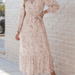 Surplice Neck Bubble Sleeve Maxi Dress with Sash