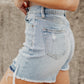 Vintage Washed Raw Edge Jean Shorts