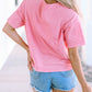 Acid Wash Lace Patch Pocket T-Shirt