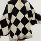 Colorblock Drop Shoulder Buttoned Loose Cardigan