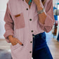 Corduroy Buttoned Front Pocketed Shacket