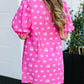 Printed Shirred Yoke Half Puff Sleeve Dress