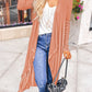 Draped Open Front Long Cardigan